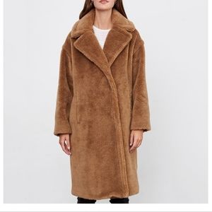 Gerard Darel Camel Faux Fur Coat